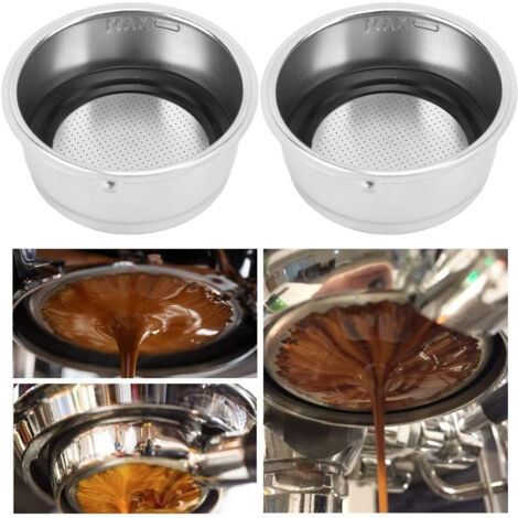 Portafiltro de 51 mm, cesta de filtro de café para 2 tazas – Cesta de filtro de café reutilizable de acero inoxidable 304 de 51 mm para cafeteras Delonghi y semiautomáticas.
