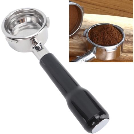 Portafiltro extraíble de plástico negro de 58 mm con 3 ranuras y cesta de filtro para cafetera Barsetto.