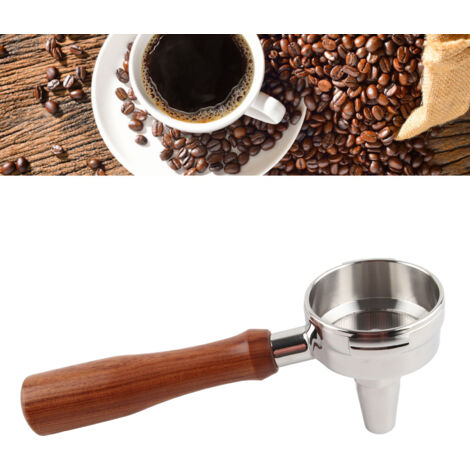 Portafiltro monodosis de 58 mm con mango de madera maciza para té y café, modelo E, palisandro, totalmente equipado.