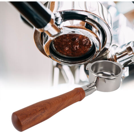 Portafiltro para cafetera – Portafiltro sin fondo de 54 mm con 3 asas y mango de madera para Breville Serie 8 – Pieza de repuesto fabricada en acero inoxidable 304