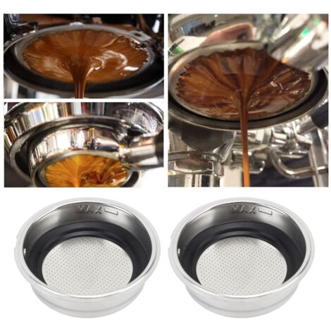 Portafiltro reutilizable de acero inoxidable de 51 mm para cafetera semiautomática monodosis Delonghi (2 unidades)
