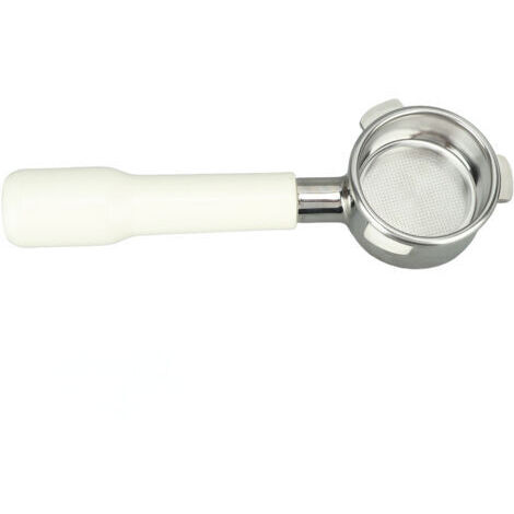 Portafiltro senza fondo da 54 mm, in acciaio inox, con 3 alette, per caffè, compatibile con Breville 8 Tipo C2, in plastica bianca.