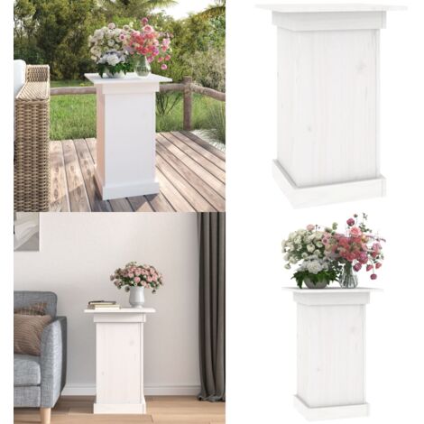 Portafiori bianco 40x40x60 cm in Legno Massello di Pino - Portafiori per esterno - Portafiori per corridoi