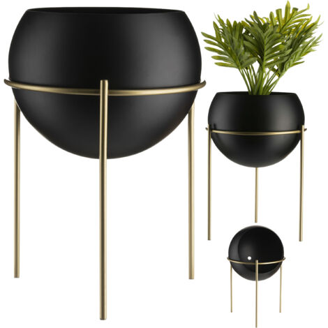 Portafiori da terra 25 cm oro nero LOFT