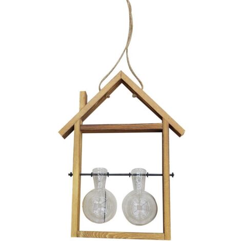 Portafiori in legno con vetro 2 posti cm 25x6