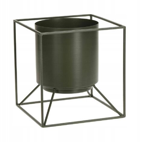 Portafiori in metallo con supporto, verde, 18 cm