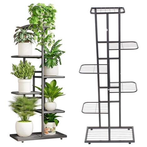 Portafiori in metallo per fiori e piante, scaffale con 6 ripiani, 105 cm