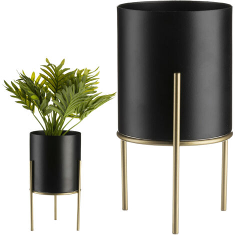 Portafiori moderno nero e oro 20 LOFT