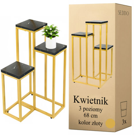 Portafiori multilivello, portafiori rustico a 3 livelli, da pavimento, 68 cm