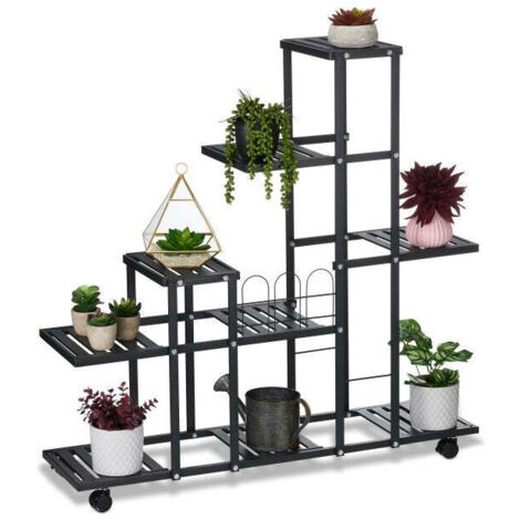 Portafiori nero con ruote 883