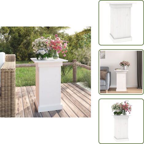 Portafiori per balconi - vidaXL Portafiori bianco 40x40x60 cm in Legno Massello di Pino - Portafiori per giardini
