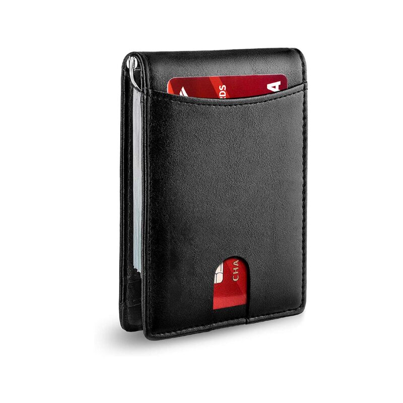 Portafoglio con fermasoldi per bloccare la