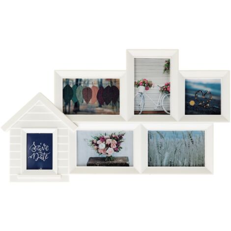 PORTAFOTO CASETTA A 6 POSTI 56X2XH33CM
