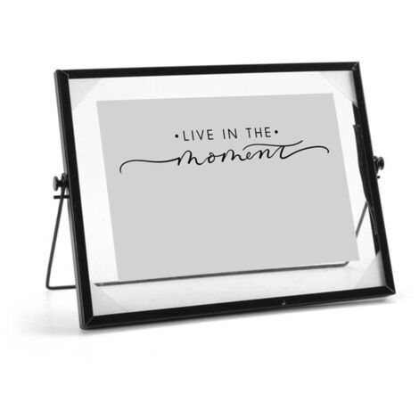 PORTAFOTO ORIZZONTALE DA TAVOLO IN METALLO 10X15 CM IN COLORE NERO