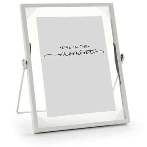 PORTAFOTO VERTICALE DA TAVOLO IN METALLO 20X25 CM IN COLORE BIANCO