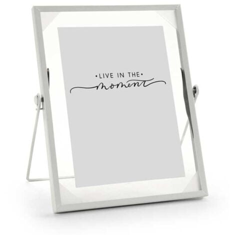 PORTAFOTO VERTICALE DA TAVOLO IN METALLO 20X25 CM IN COLORE BIANCO
