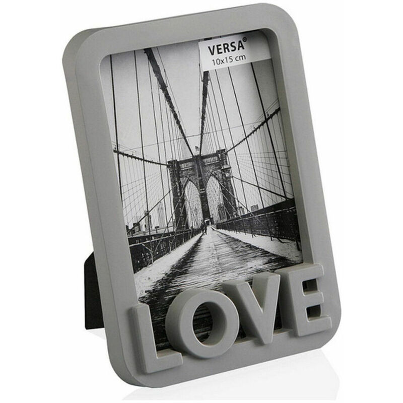 

BigBuy Home Portafotos Love Plástico Gris 13 x 18 cm