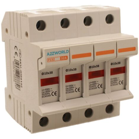 Portafusibile Modulare AC 4P 4M D10X38mm 32A AC 500V IP20 IEC60269 FS32