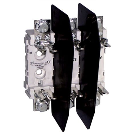 Portafusibile per fusibili NH 00, tripolare, 690V 160A, fissaggio su guida DIN, tipo PNH00x3-DIN-SB - Wimex 5553175K