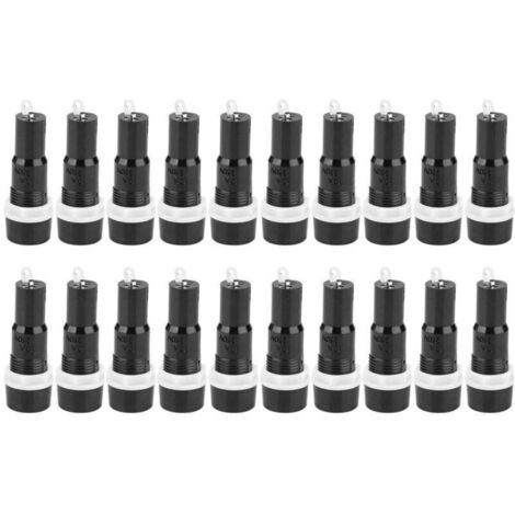 Portafusibili da 20 pezzi, portafusibili da pannello con tappo a vite - MF-527, scatola portafusibili 5 x 20 mm, scatola di protezione fusibili nera