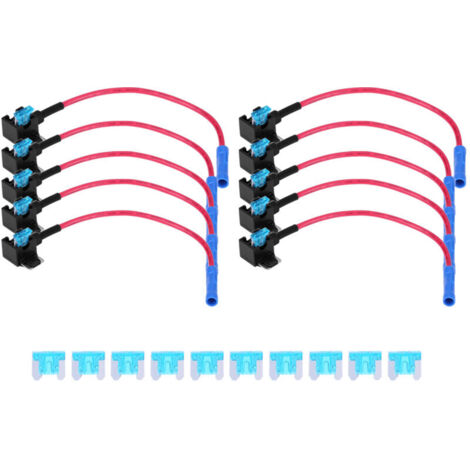 Portafusibili per auto Add-A-Circuit da 10 pezzi, aggiungi un fusibile per circuito automobilistico, aggiungi un adattatore per fusibile per circuito, portafusibile a lama (mini)