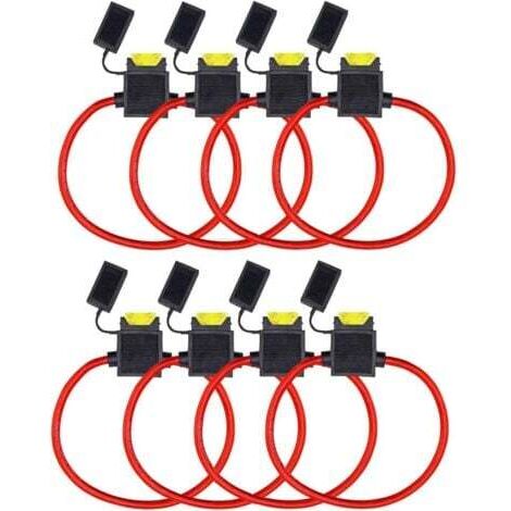 Portafusibles impermeable de 12 V, 14 AWG, 20 A, para motor de coche (tamaño mediano)