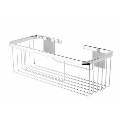 Portagel rectangular adhesivo acero inox cromado brillo- CM Baños