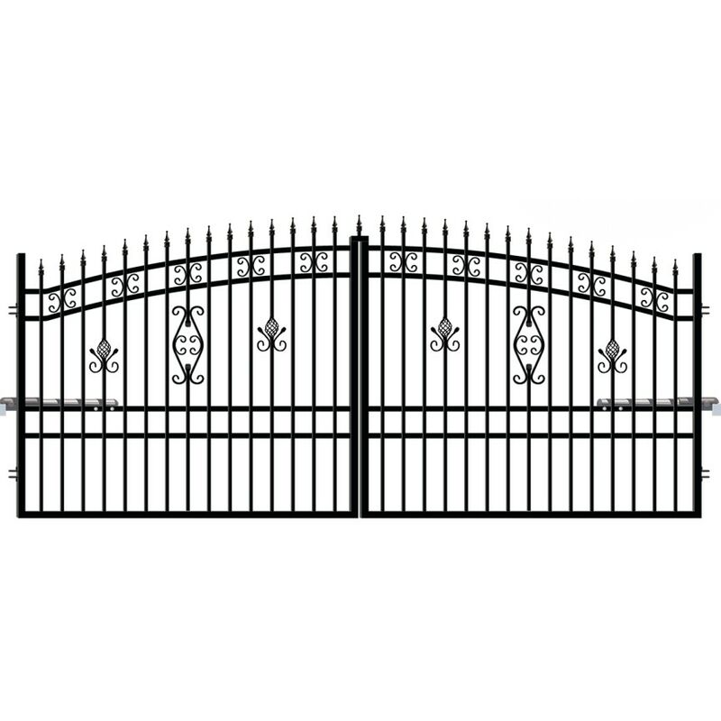 Azura Home Design - Portail alice double battant 3,5 m avec motorisation intégrée - Pack sécurité: Sans