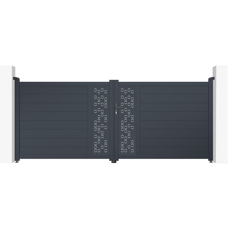 Portail aluminium battant adula 350x140cm