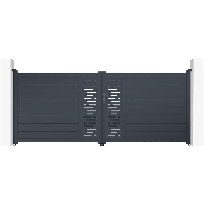 Portail aluminium battant arlberg 350x140cm