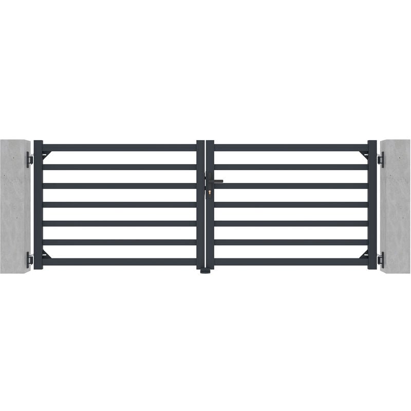 Portail aluminium battant antelao 300x110cm gris