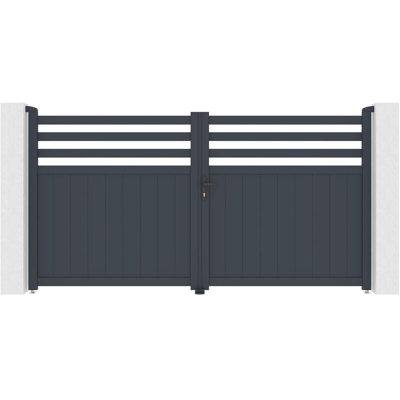 Portail aluminium battant NEVIS 300x160cm