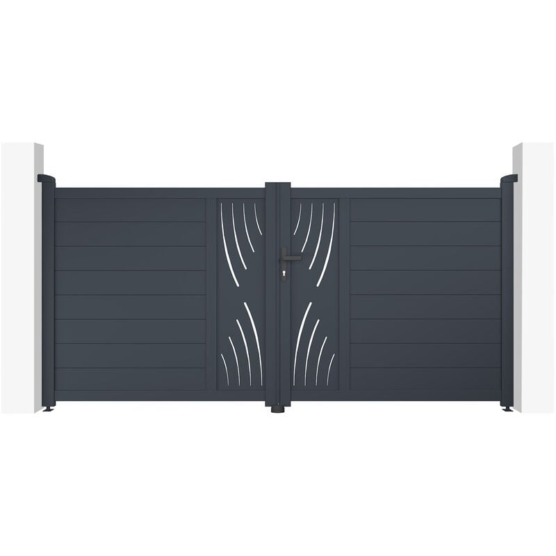 Portail aluminium battant veleta 300x140cm