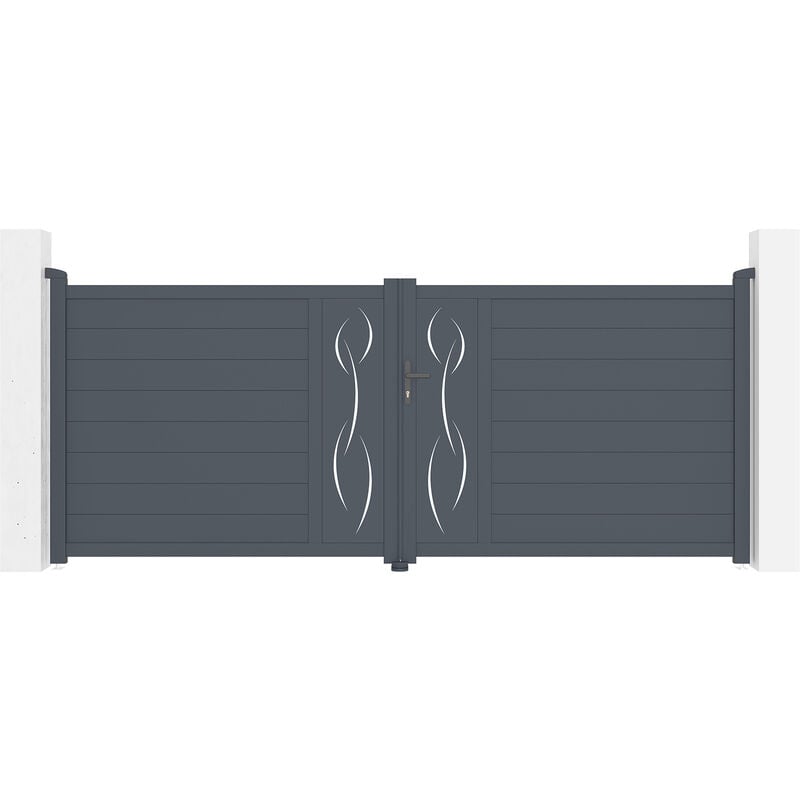 Portail aluminium battant life 350x140cm