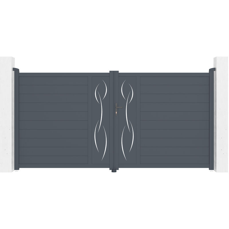 Portail aluminium battant life 350x180cm