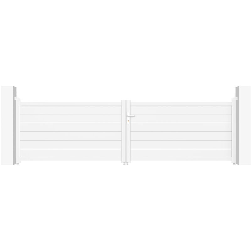 Portail aluminium battant EIGER 400x115cm BLANC