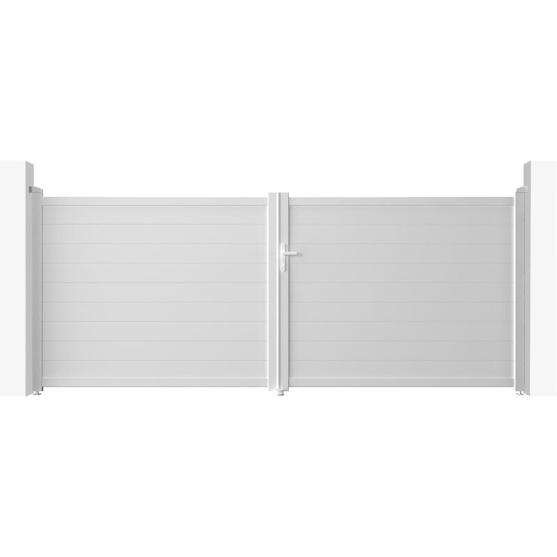 Portail aluminium battant eiger 400x160cm Blanc