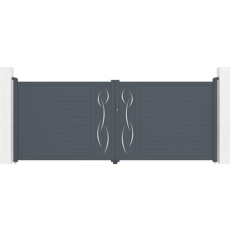 Portail aluminium battant life 400x160cm