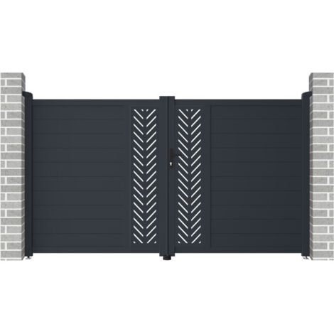 Portail Aluminium Battant 392x158cm Anthracite Fancy Grow
