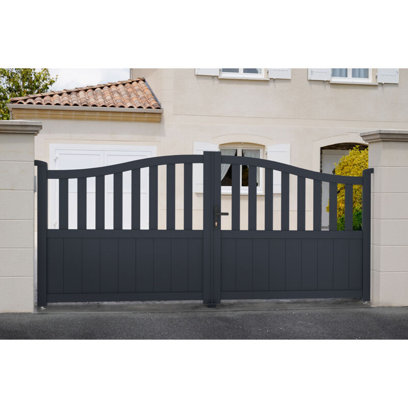Portail aluminium battant 3m MEIJE 300x140cm gris