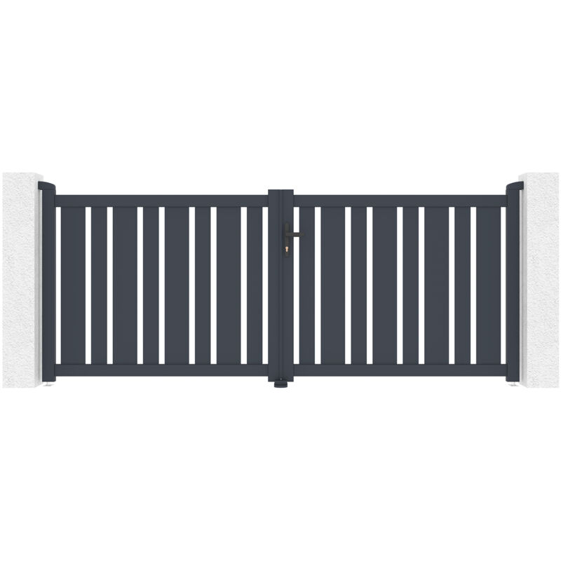 Portail aluminium battant 3m veymont 300x120cm gris