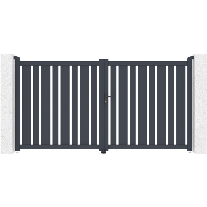 Portail aluminium battant 3m veymont 300x160cm gris