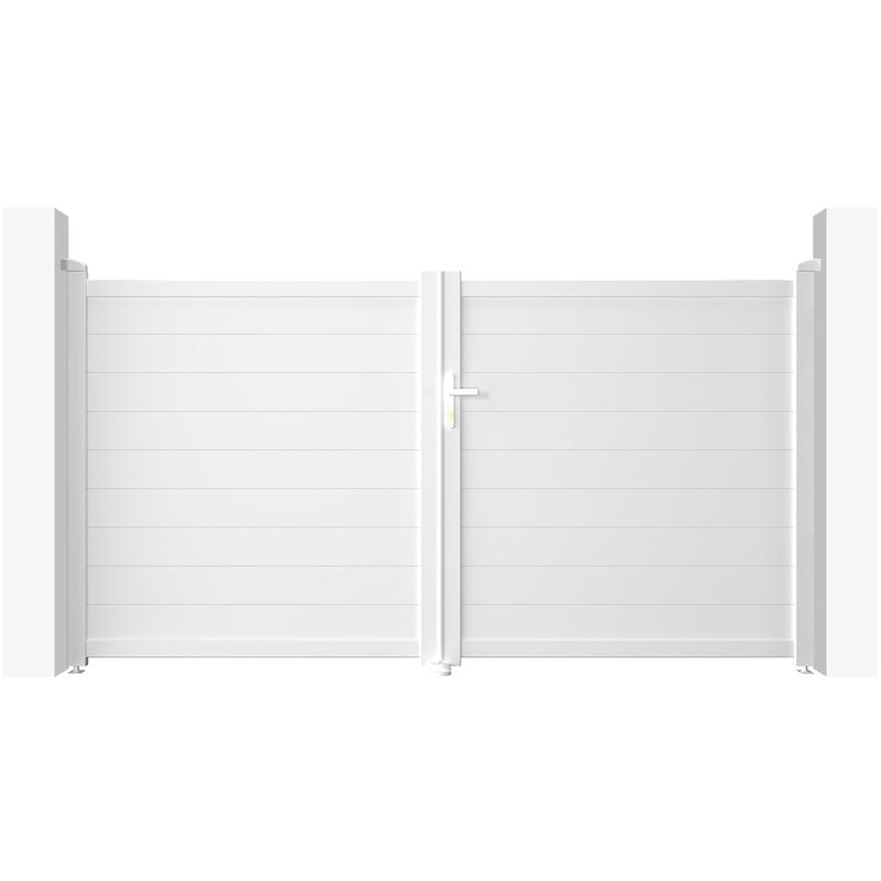 Portail aluminium battant eiger 300x160cm blanc