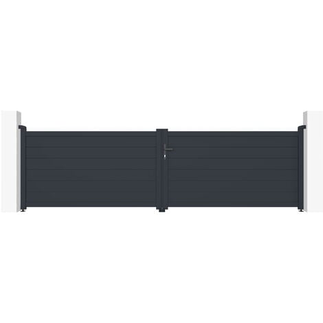 Portail aluminium battant EIGER 400x115cm GRIS