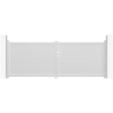 Portail aluminium battant EIGER 400x140cm BLANC