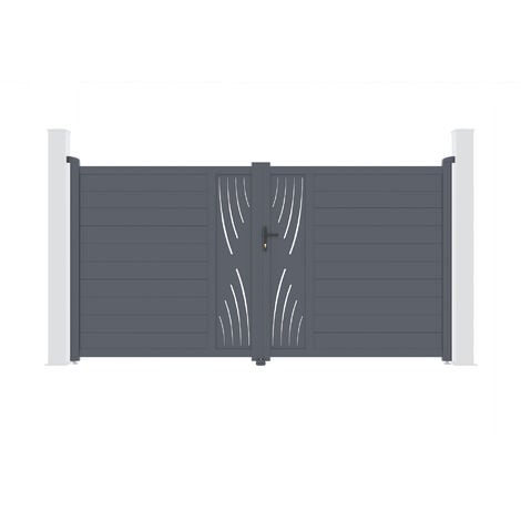 Portail aluminium battant VELETA 300x180cm