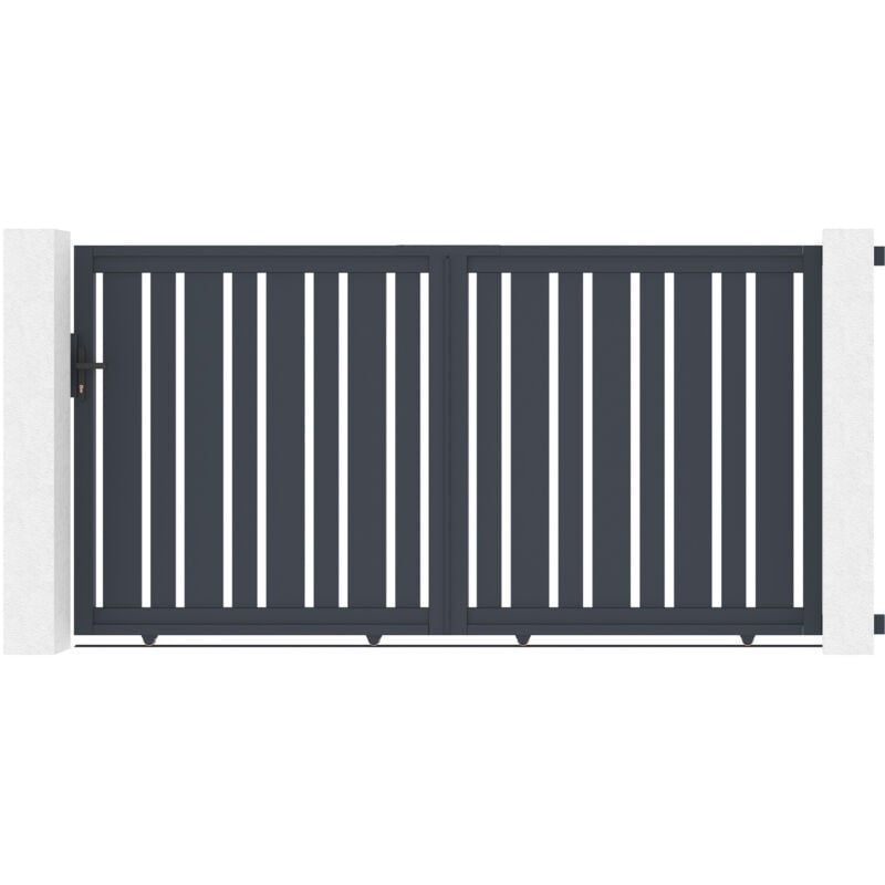 Portail aluminium coulissant 3m veymont 300x160cm gris