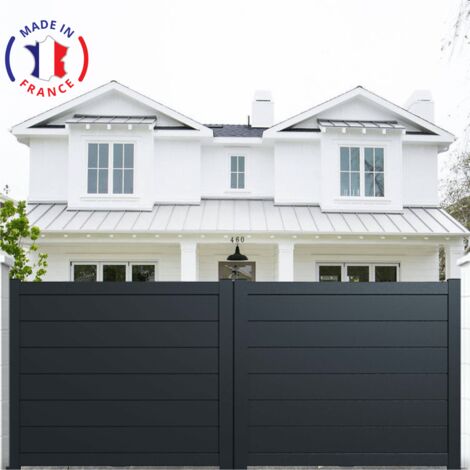 Portail aluminium coulissant plein en kit