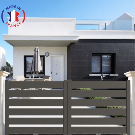 Portail aluminium coulissant SAH en kit dimensions L.3000 (entre piliers) X H.1500 mm Couleurs Gris quartz (RAL 7039)