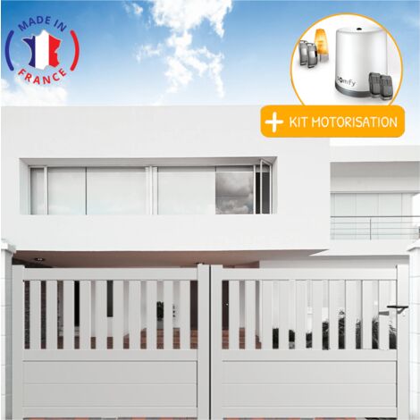 Portail aluminium coulissant semi-ajouré en kit + Motorisation